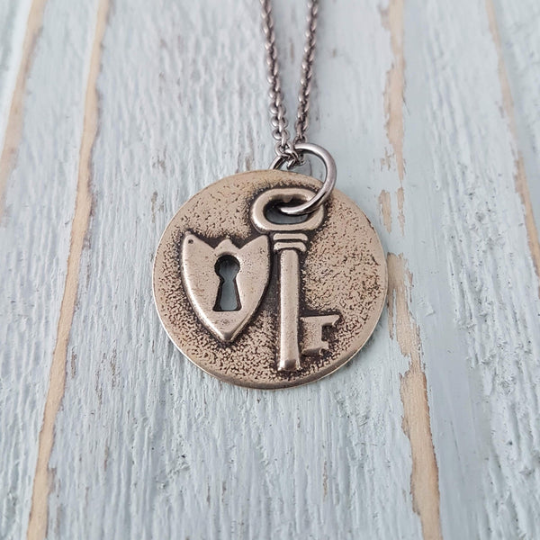 Lock & Key Pendant Necklace