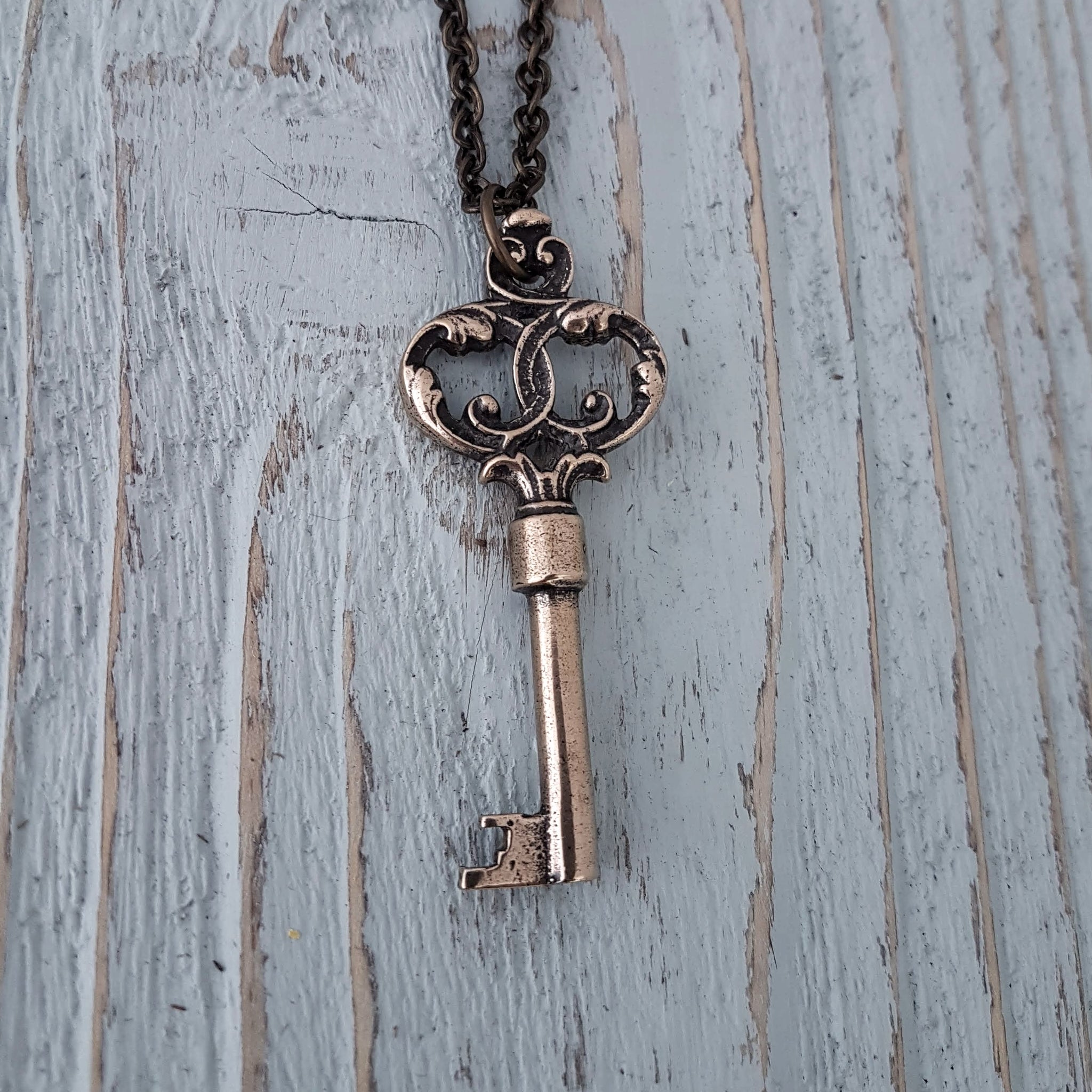 Heart Skeleton Key Necklace - Gwen Delicious Jewelry Designs