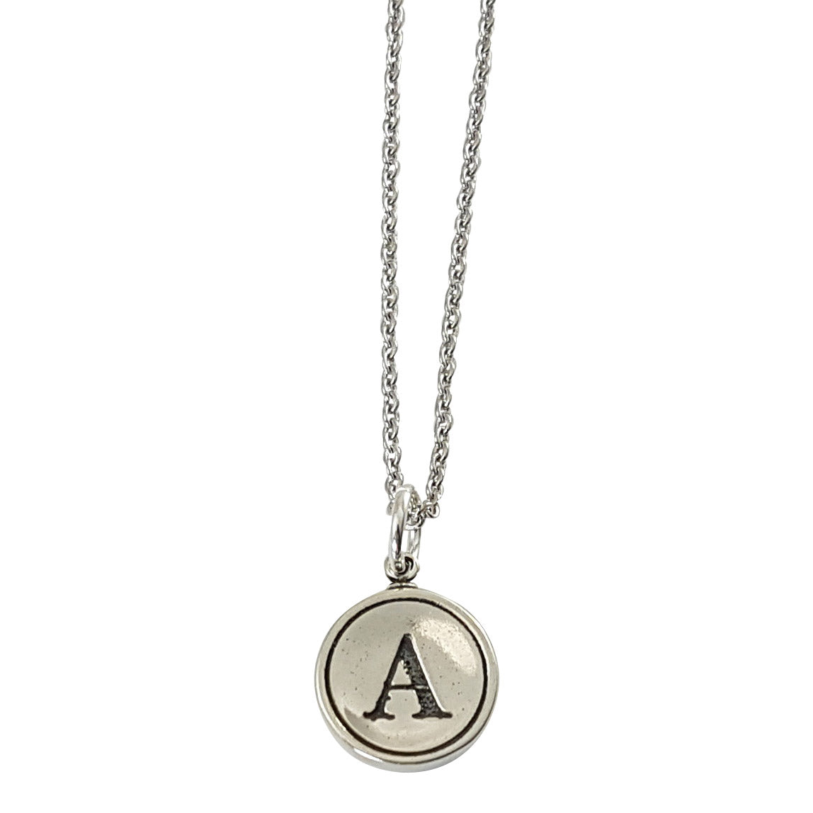 Initial Letter Necklace - Silver White Bronze - Gwen Delicious Jewelry  Designs