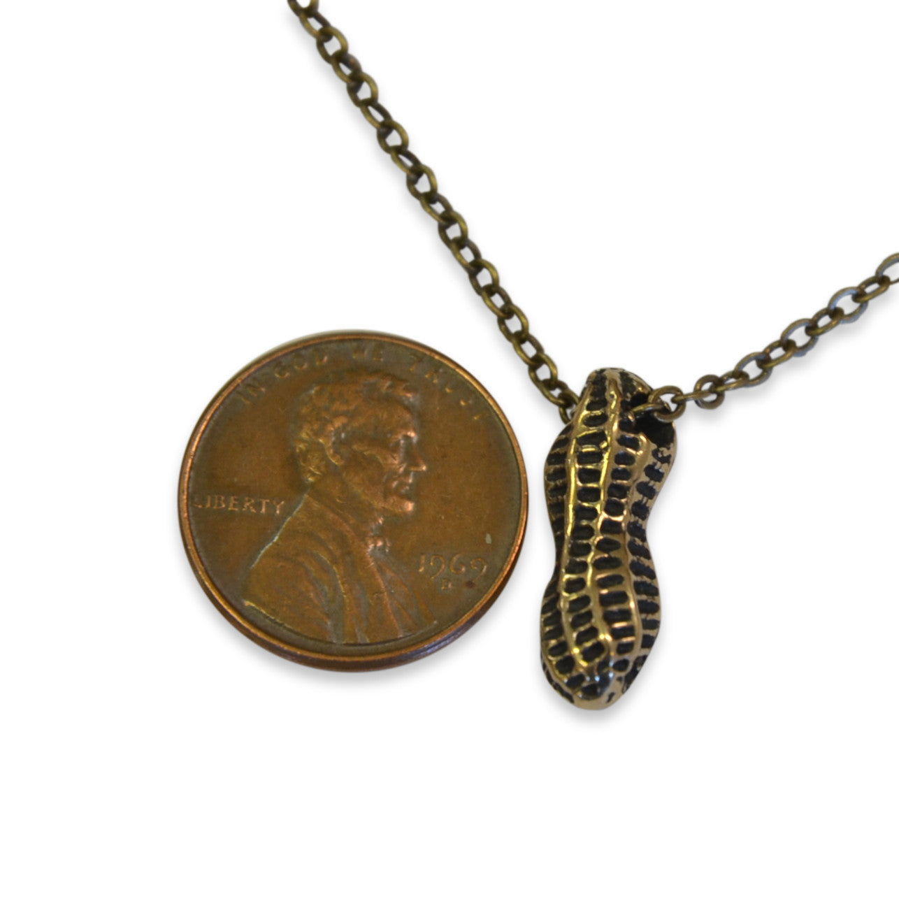 Tiny Peanut Charm Pendant Necklace - Gwen Delicious Jewelry Designs