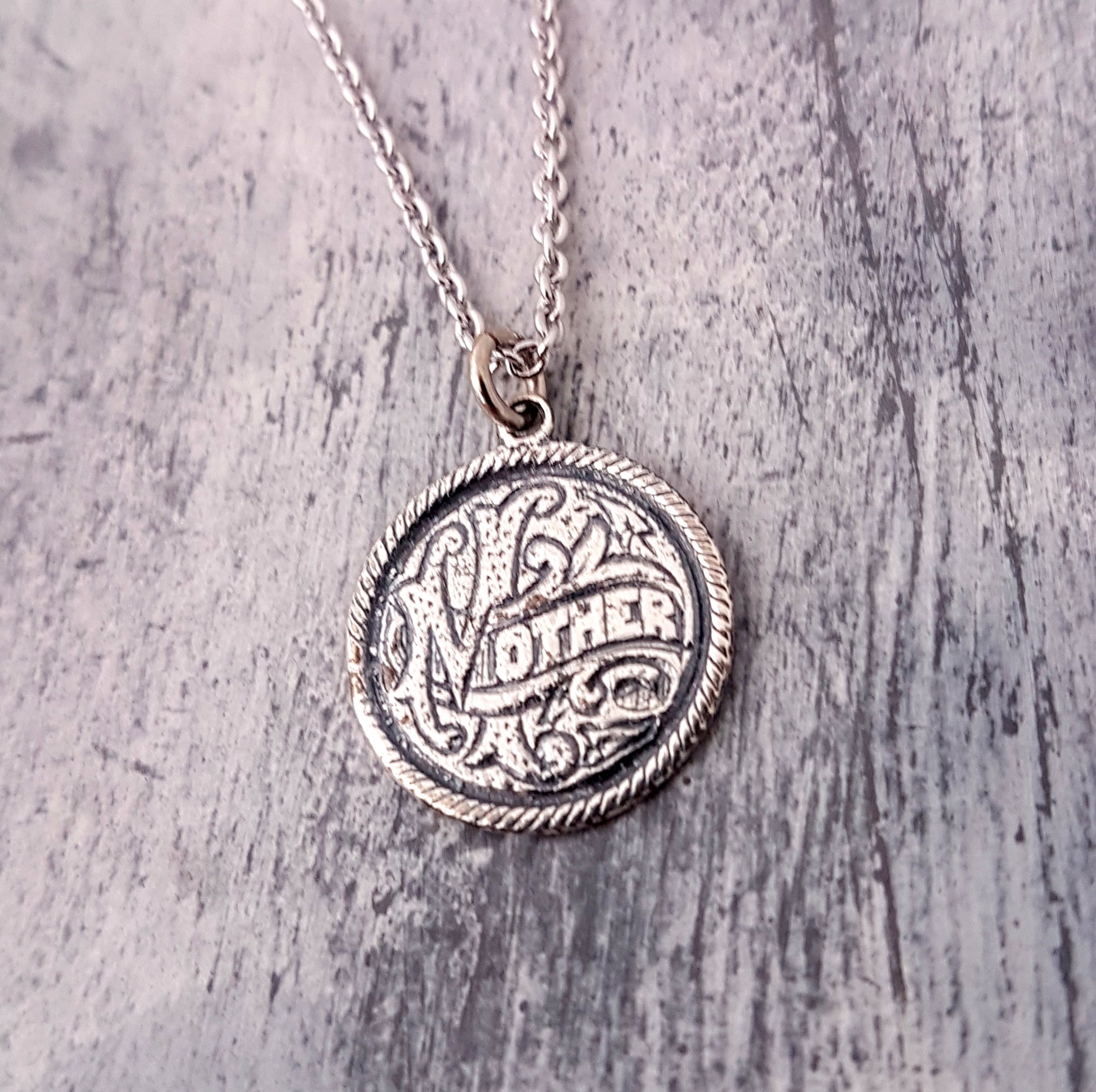 Silver Mother Love Token Necklace - Gwen Delicious Jewelry Designs