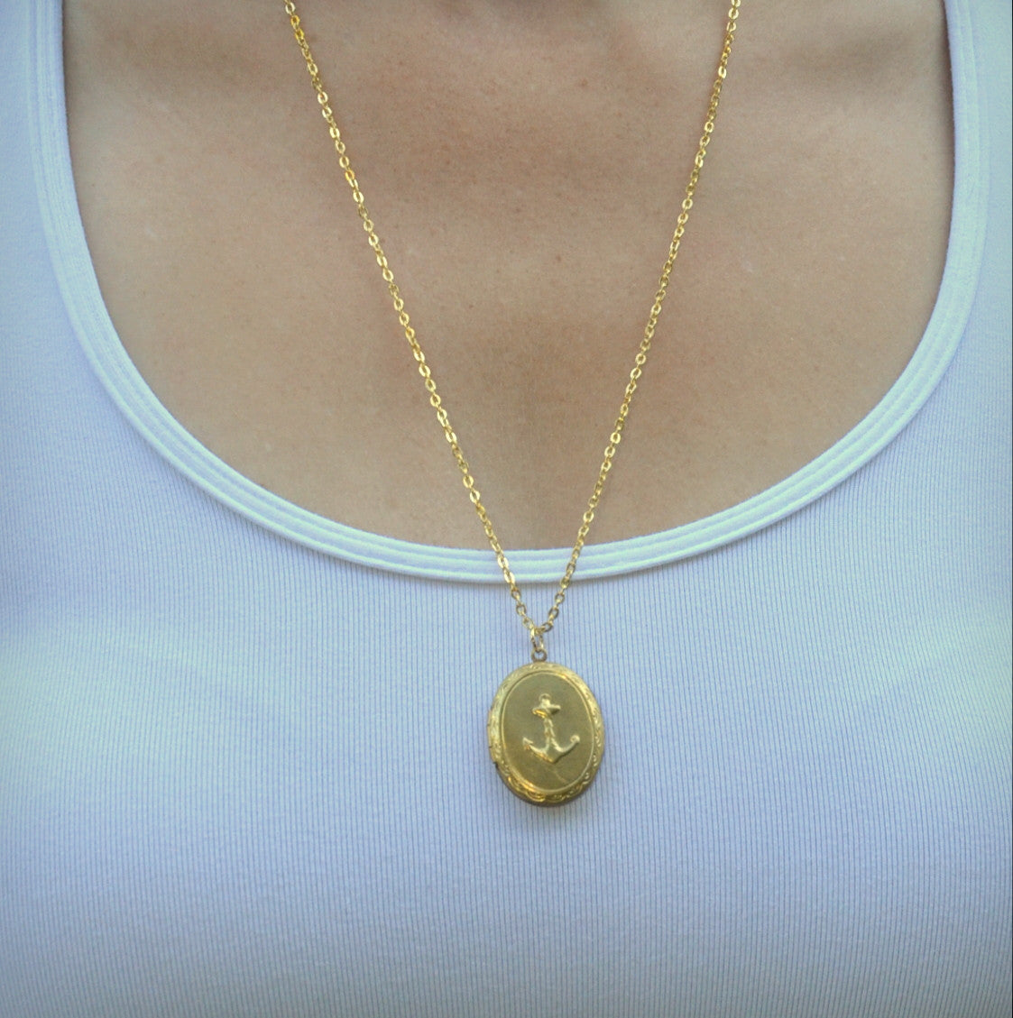 Anchor Locket Necklace - Gwen Delicious Jewelry Designs