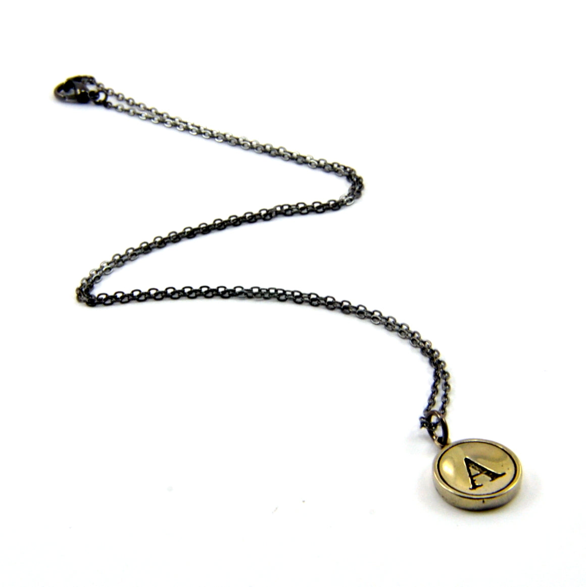 Initial Letter Necklace - Silver White Bronze - Gwen Delicious Jewelry Designs