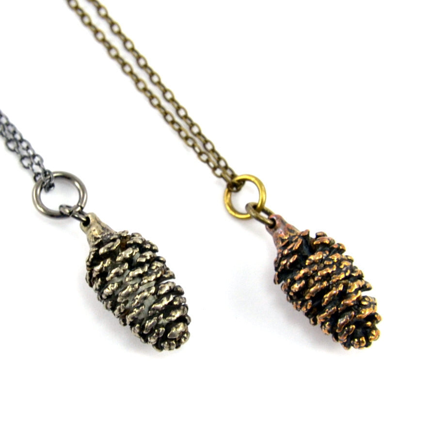 Tiny Pine Cone Necklace - Gwen Delicious Jewelry Designs
