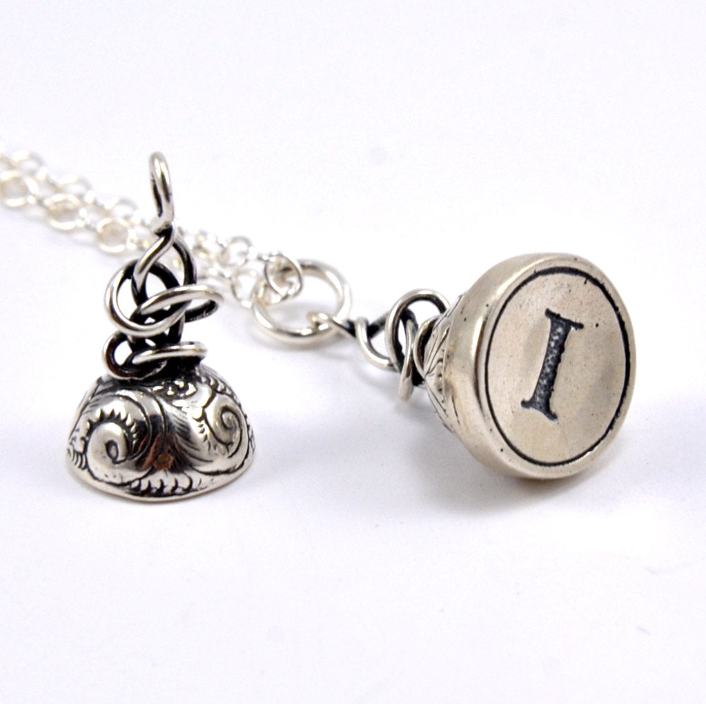 Custom Initial Letter Seal Stamper Necklace - Gwen Delicious Jewelry Designs